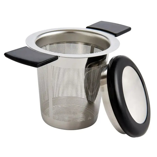 Brew-in-Mug Tea Infuser with Lid & Stainless Steel Basket