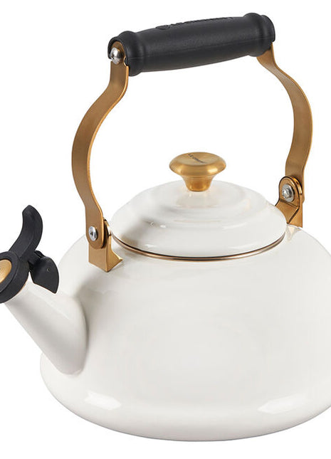 Whistling Kettle White w/ Gold Knob -Le Creuset