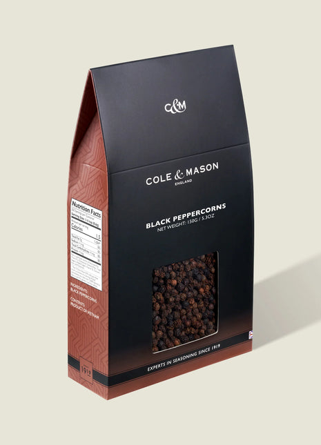 Cole and Mason Black Peppercorns Box