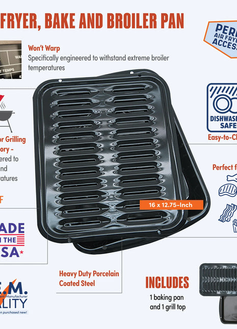 Broiler Pan w/grill 16 in