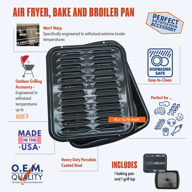 Broiler Pan w/grill 16 in