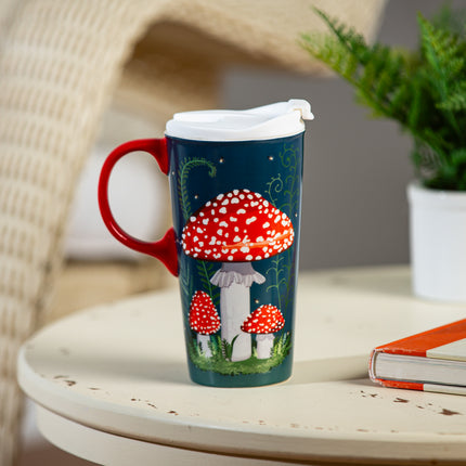 Ceramic Perfect Cup Mushroom Forest 17oz
