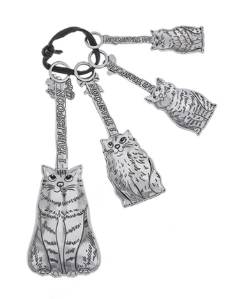 Measuring Spoons Metal 4 Pc Cats