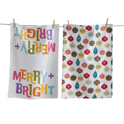 Merry & Bright/Ornament Dishtowels set of 2