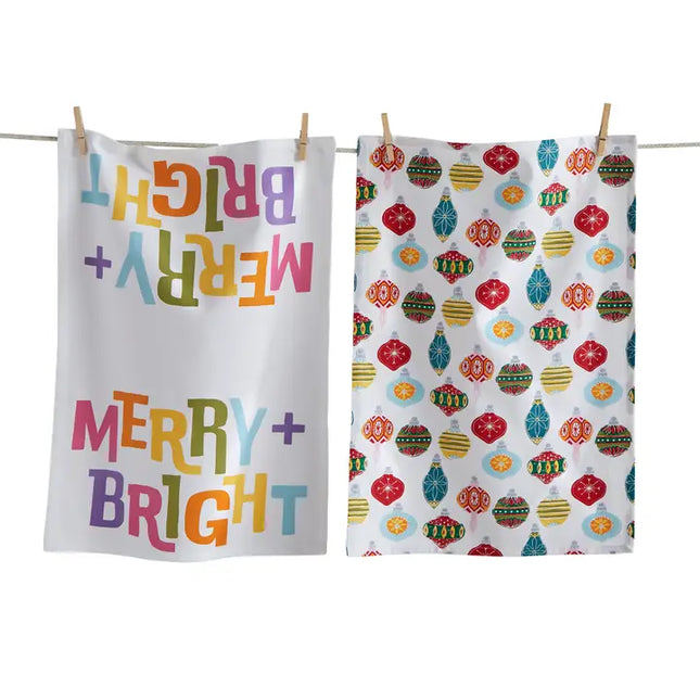 Merry & Bright/Ornament Dishtowels set of 2
