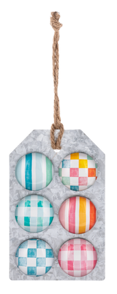 Checkered and Striped 6pc Magnet Set