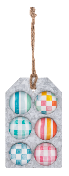 Checkered and Striped 6pc Magnet Set