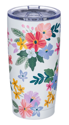 20oz On-The-Go Coffee Mug - White Floral