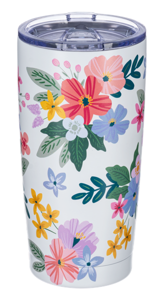 20oz On-The-Go Coffee Mug - White Floral