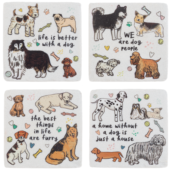 Coaster set Colorful Dogs