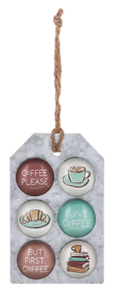 6pc Coffee Glass Magnet Set
