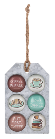6pc Coffee Glass Magnet Set