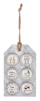 6pc Wine Glass Magnet Set