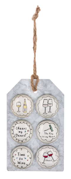 6pc Wine Glass Magnet Set