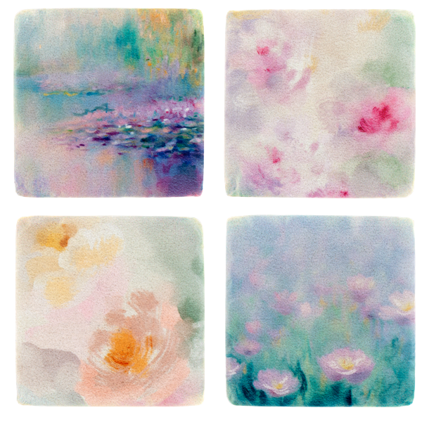 Coasters -Watercolor Florals 4 pc set