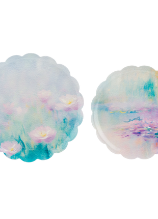 Watercolor Floral Scallop Edge Tray (2 pc. set)