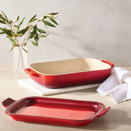 Shallow Rectangular Dish w/ Platter Lid 3 Qt