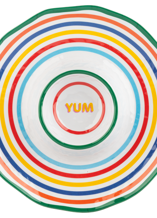 Yum with Stripe Chip & Dip Divided Serving Tray