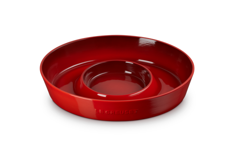 Oval Chip and Dip Platter 13In Cerise