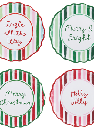 Christmas Text with Stripe Plate