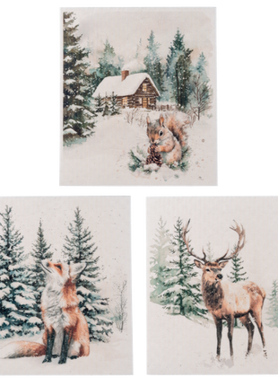 Winter Woodland Reusable Dish Cloth