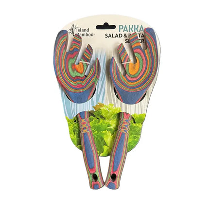 Pakka Wood Salad Leaf Servers 9" -