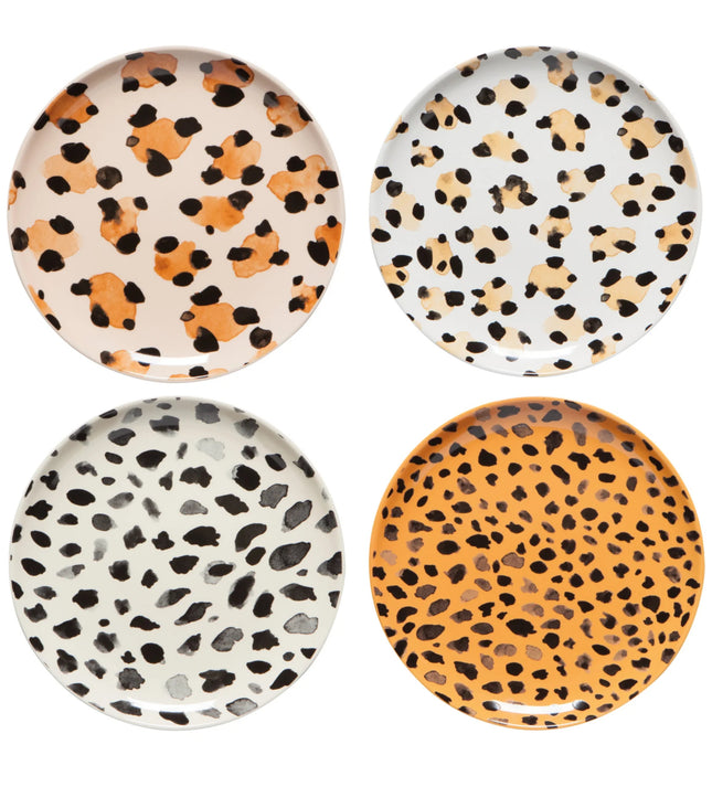 Stoneware Appetizer Plate Set/4 Wild Heart DC