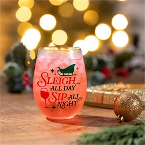 Stemless Wine Glass Sleigh Sip