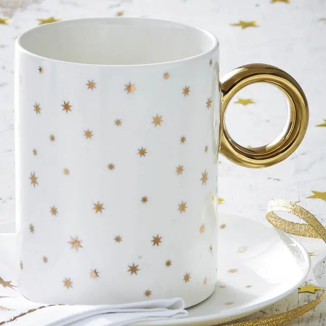 Starlight Mug Gold Bone China Christmas
