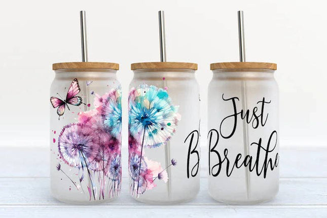 Just Breathe 16oz Libbey Glass Tumbler