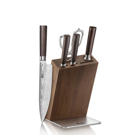 Haku 6pc Hua Knife Block Set (walnut Block)