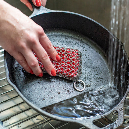 Red Chainmail Scrubbing Pad