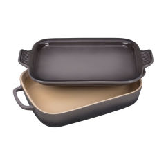 Rectangular Dish w/ Platter Lid 2.75 Qt Oyster - Scratched