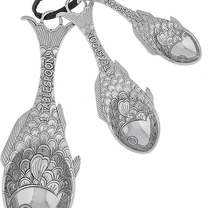 Measuring Spoons Metal 4 Pc Fish