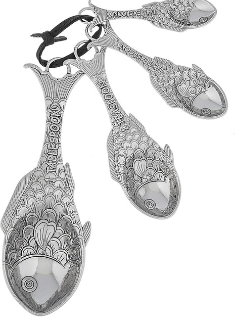 Measuring Spoons Metal 4 Pc Fish