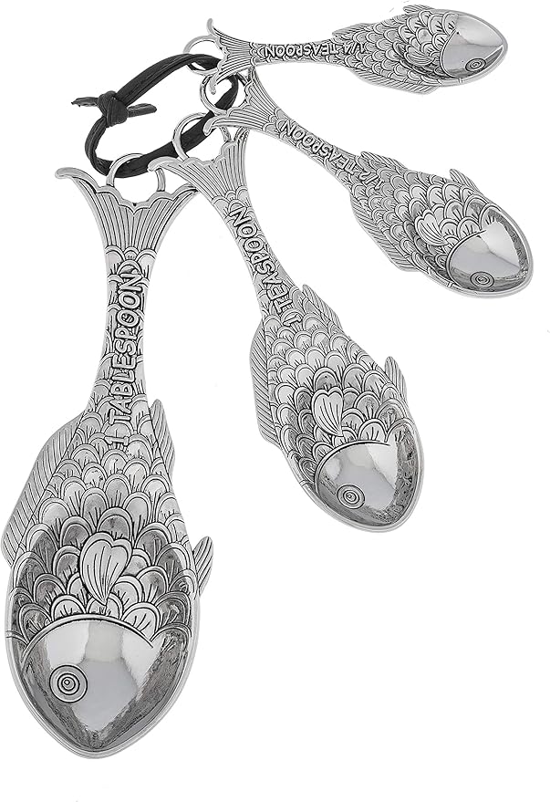 Measuring Spoons Metal 4 Pc Fish