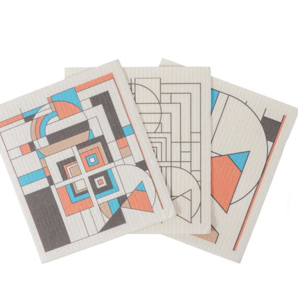 Frank Lloyd Wright Swedish Dishcloth Set/3