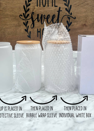 Black Line Art Floral 16oz Libbey Glass Frosted Tumbler
