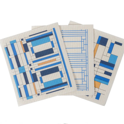 Frank Lloyd Wright Swedish Dishcloth Set/3 Oak Park