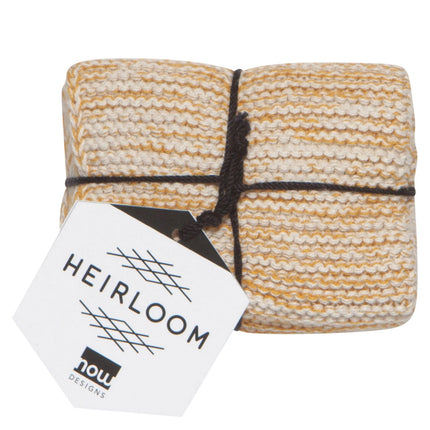 Heirloom Knit Dishcloths S/2 Ochre