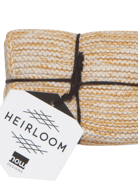 Heirloom Knit Dishcloths S/2 Ochre