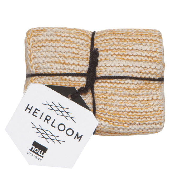 Heirloom Knit Dishcloths S/2 Ochre