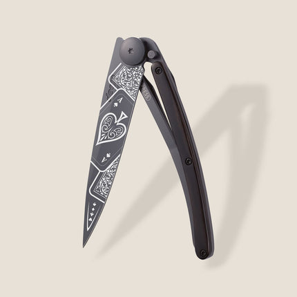 37g, Knife Good Luck Ebony Wood, Black
