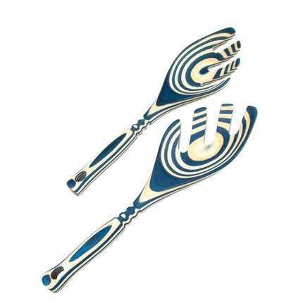 Pakka Wood Salad Leaf Servers 9" -
