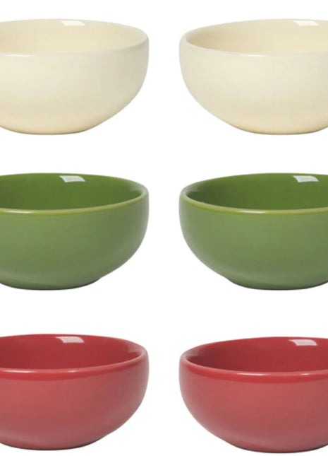 Now Designs Solid Color Pinch Bowl Set/6 Holiday DC