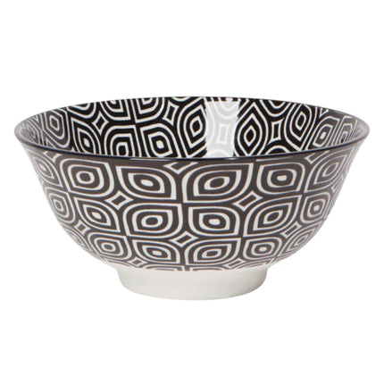 Now Designs Stamped Bowl Medium 6in Black White Geo
