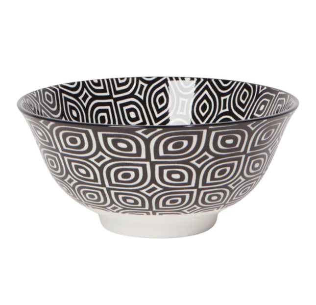 Now Designs Stamped Bowl Medium 6in Black White Geo