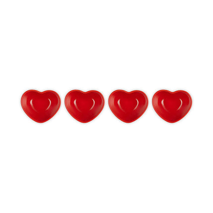 Mini Heart Pinch Bowl Set Of 4 Cerise