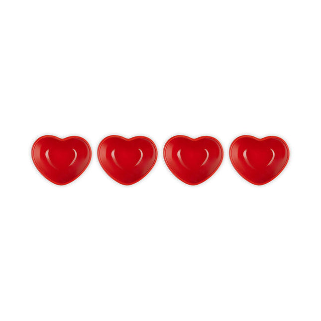 Mini Heart Pinch Bowl Set Of 4 Cerise