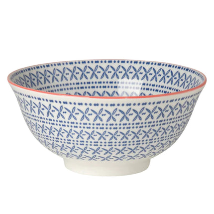 Now Designs Stamped Bowl Medium 6in Blue Cross